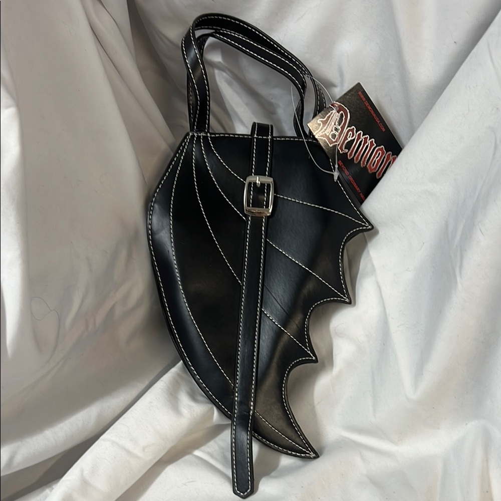 Demonia Black Bat Wing Handbag